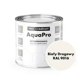 AQUA PRO Emalia Akrylowa Szybkoschnąca 0,8L Biały Drogowy RAL 9016 MAT