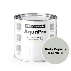AQUA PRO Emalia Akrylowa Szybkoschnąca 0,8L Biały Papirus RAL 9018