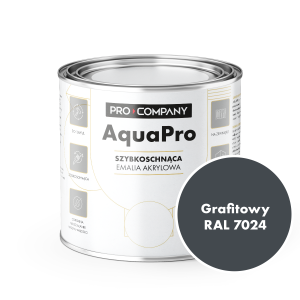 AQUA PRO Emalia Akrylowa Szybkoschnąca 0,8L GRAFIT RAL 7024
