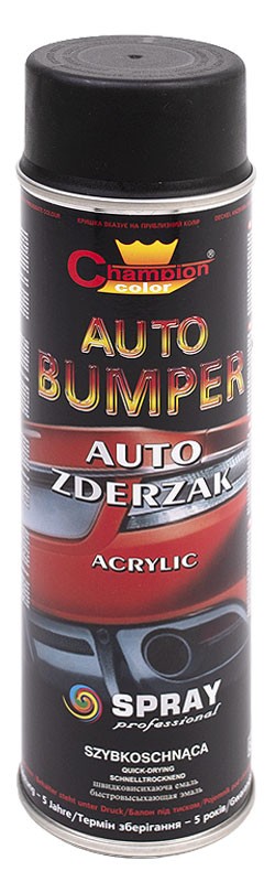 Champion Farba lakier akrylowy Auto Zderzak spray 500ml Czarny mat