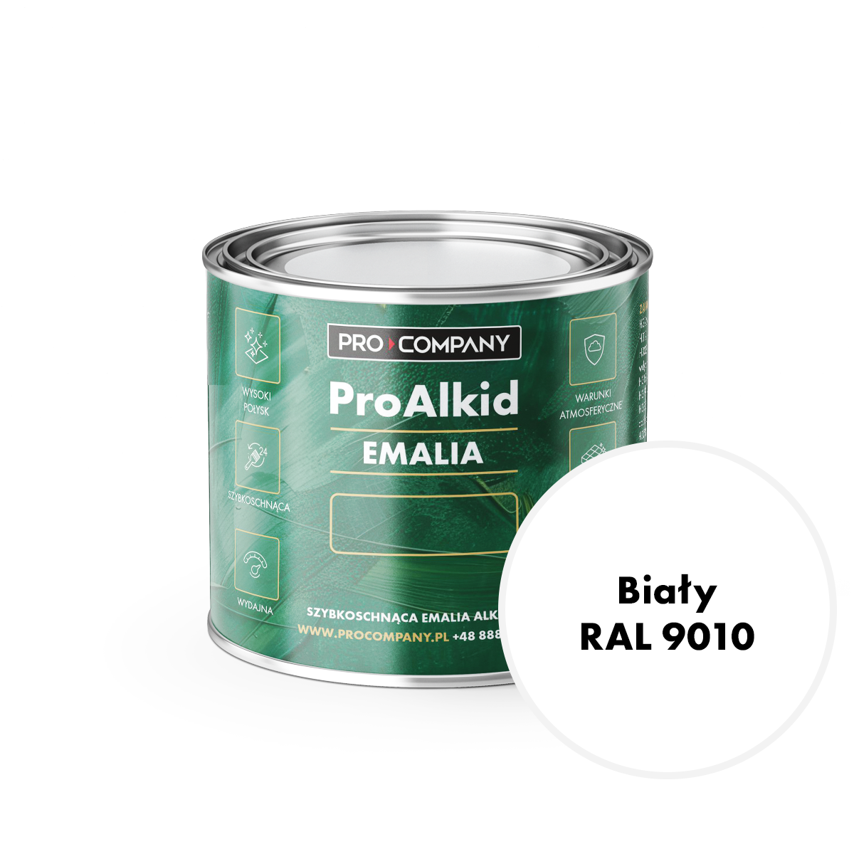PRO ALKID Szybkoschnąca Emalia Alkidowa 0,2l Biały RAL 9010
