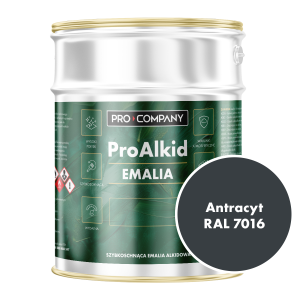 PRO ALKID Szybkoschnąca Emalia Alkidowa 3l Antracyt RAL 7016