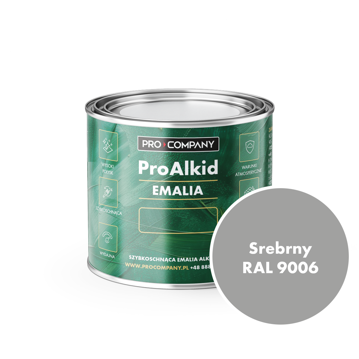 PRO ALKID Szybkoschnąca Emalia Alkidowa 0,2l Srebrny RAL 9006