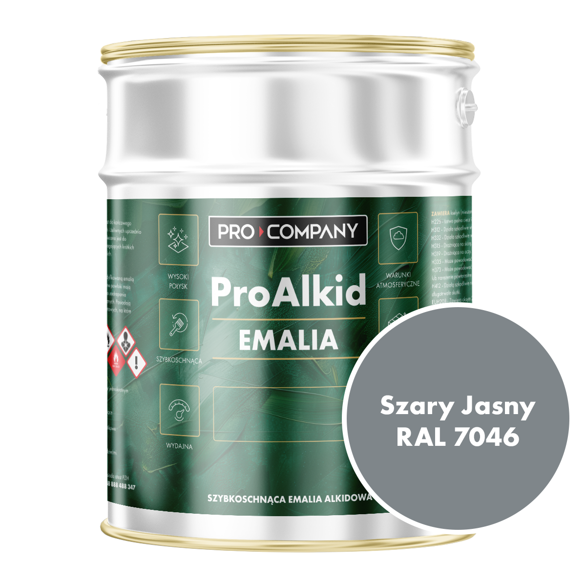 PRO ALKID szybkoschnąca emalia alkidowa 10l Szary jasny RAL 7046