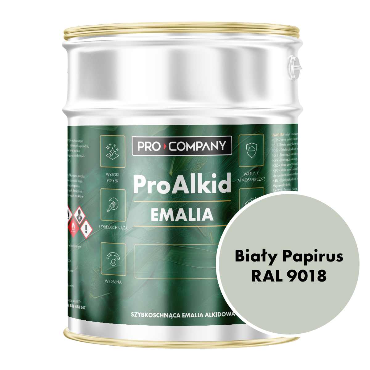 PRO ALKID szybkoschnąca emalia alkidowa 10l Biały Papirus RAL 9018