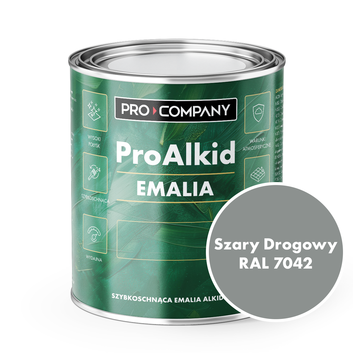 PRO ALKID szybkoschnąca emalia alkidowa 1l Szary drogowy RAL 7042