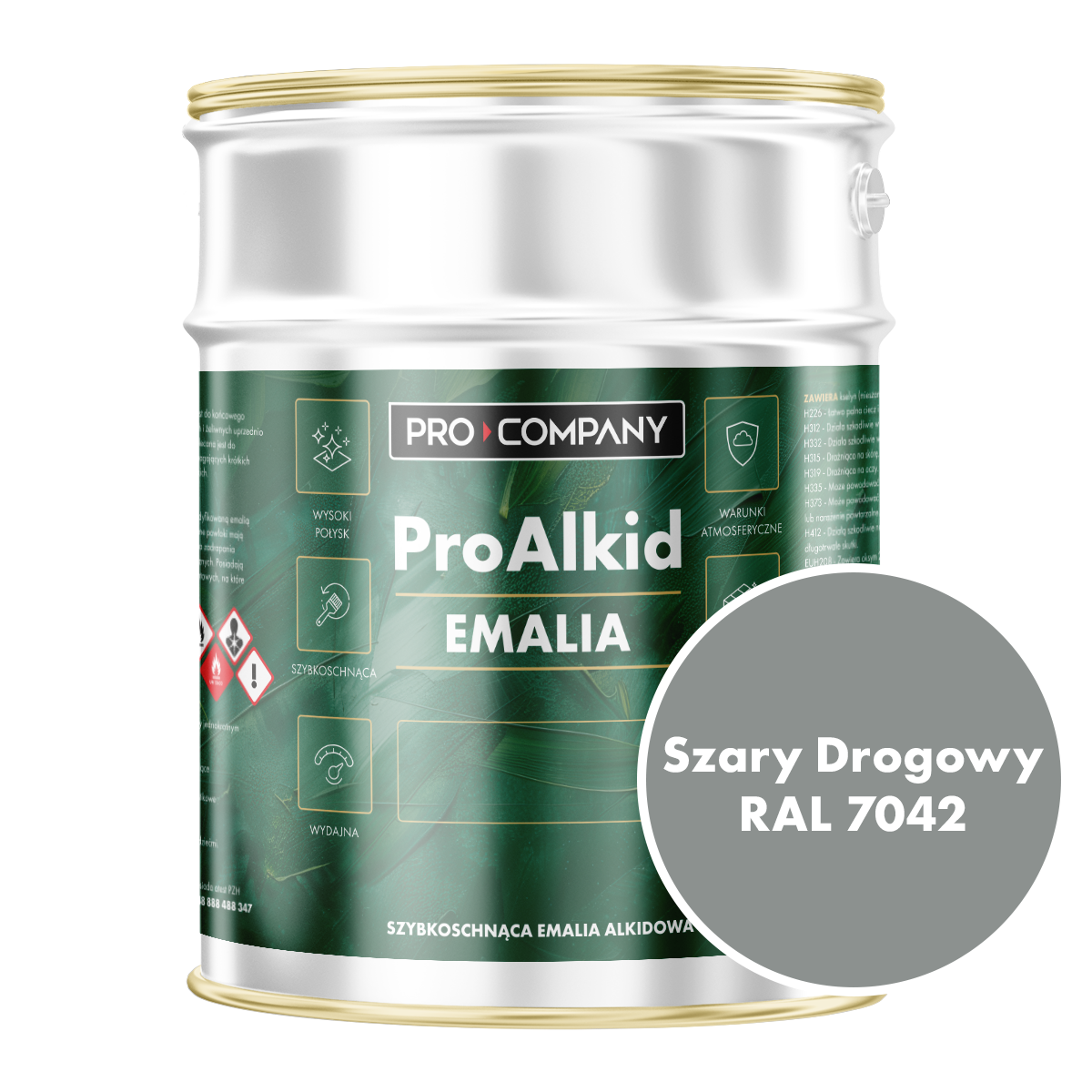 PRO ALKID szybkoschnąca emalia alkidowa 10l Szary drogowy RAL 7042