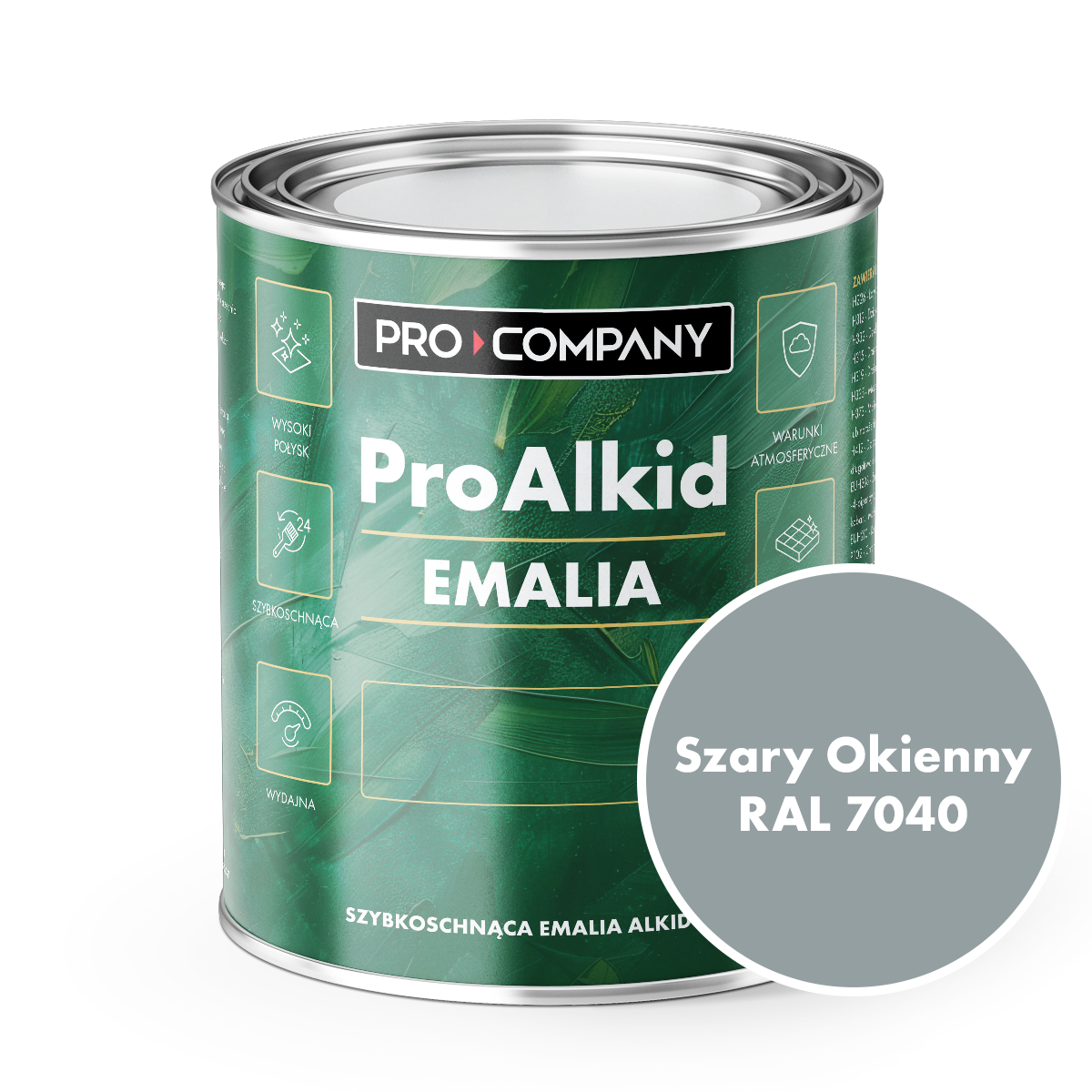 PRO ALKID szybkoschnąca emalia alkidowa 1l Szary okienny RAL 7040