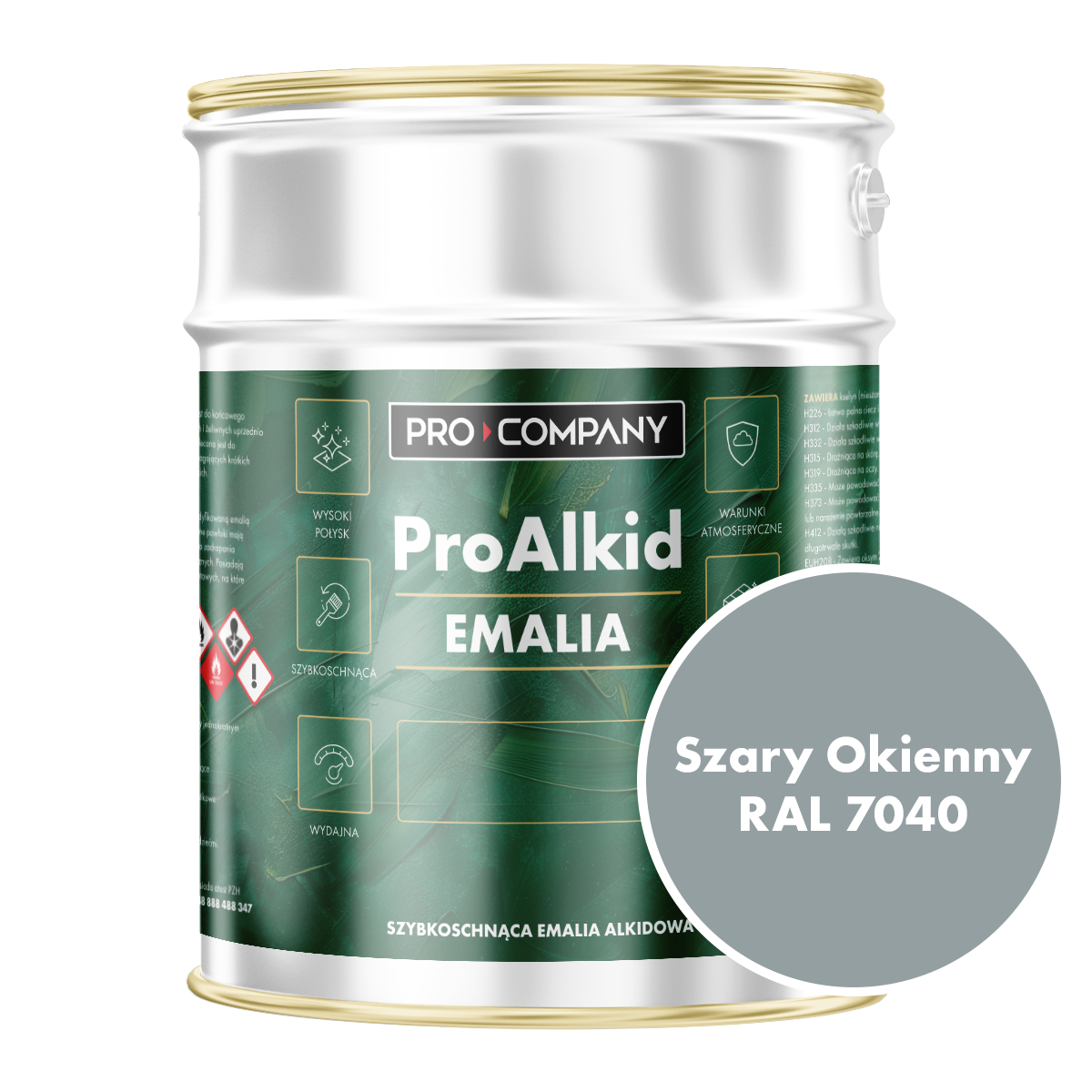 PRO ALKID szybkoschnąca emalia alkidowa 10l Szary okienny RAL 7040