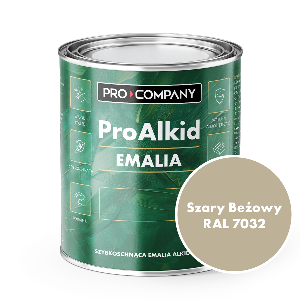 PRO ALKID szybkoschnąca emalia alkidowa 1l Szary beżowy RAL 7032
