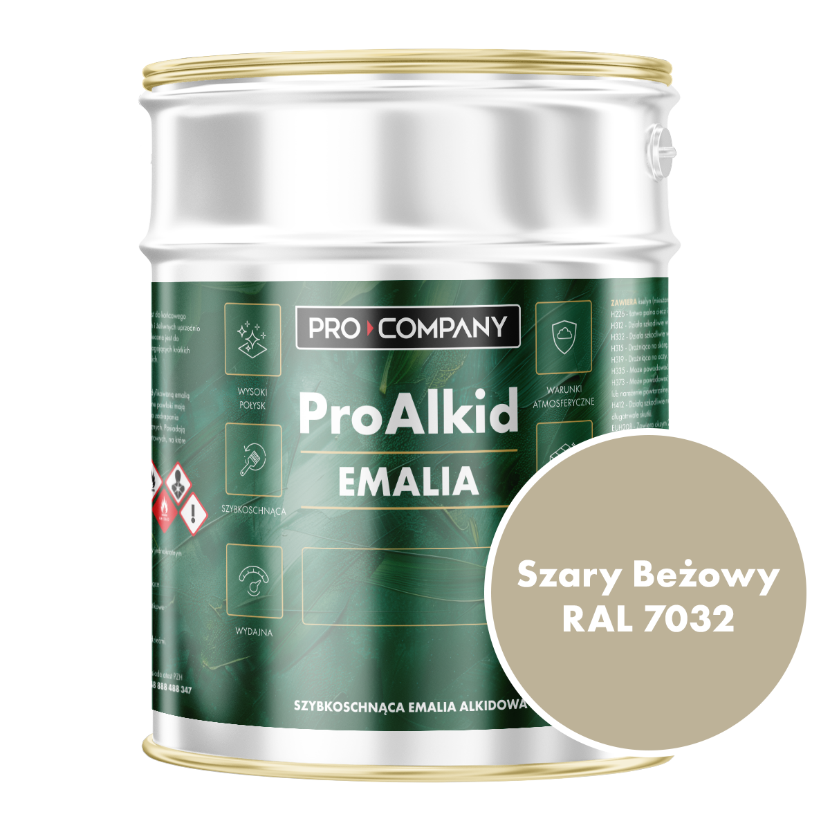 PRO ALKID szybkoschnąca emalia alkidowa 3l Szary beżowy RAL 7032