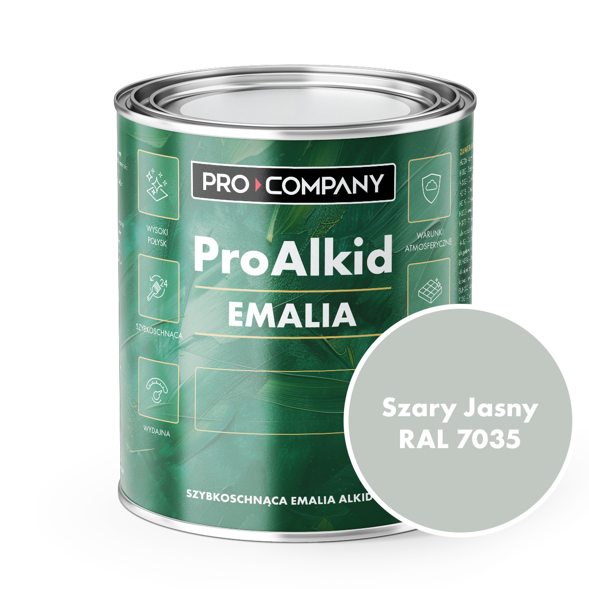 PRO ALKID szybkoschnąca emalia alkidowa 1l Szary jasny RAL 7035