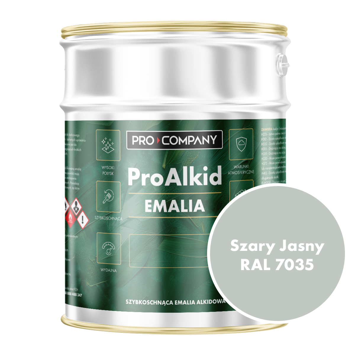 PRO ALKID szybkoschnąca emalia alkidowa 10l Szary jasny RAL 7035