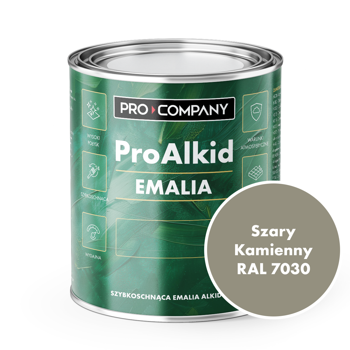 PRO ALKID szybkoschnąca emalia alkidowa 1l Szary kamienny RAL 7030