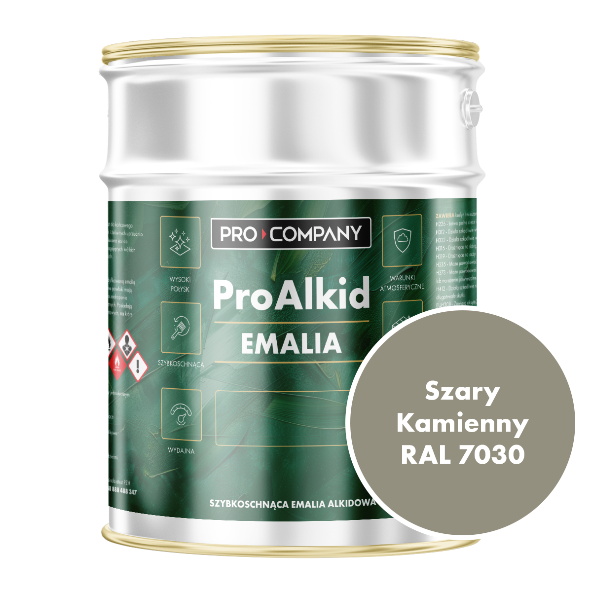 PRO ALKID szybkoschnąca emalia alkidowa 10l Szary kamienny RAL 7030