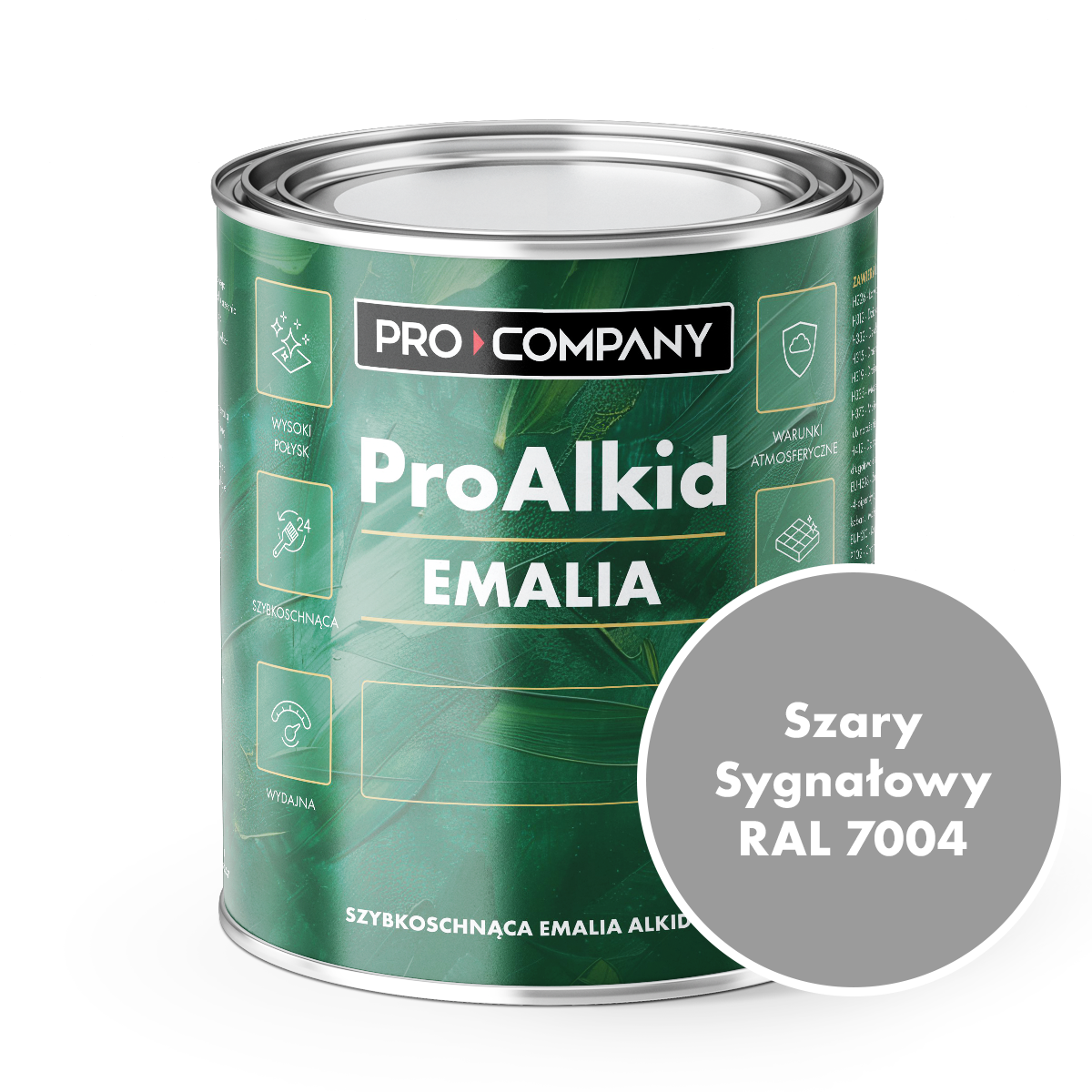 PRO ALKID szybkoschnąca emalia alkidowa 1l Szary sygnałowy RAL 7004