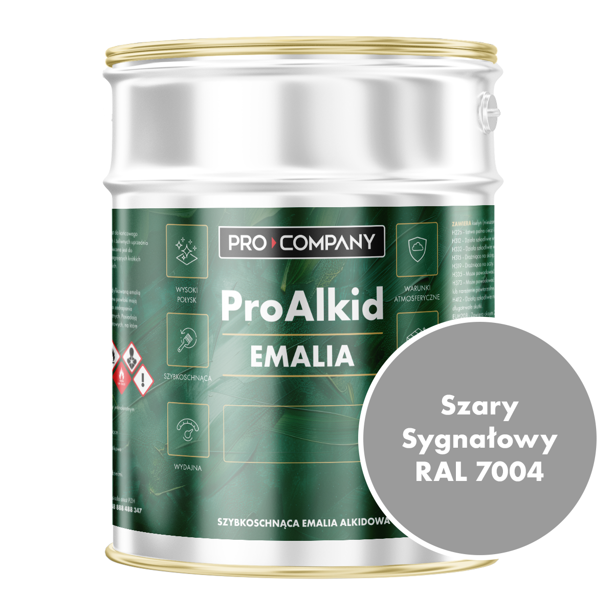 PRO ALKID szybkoschnąca emalia alkidowa 3l Szary sygnałowy RAL 7004