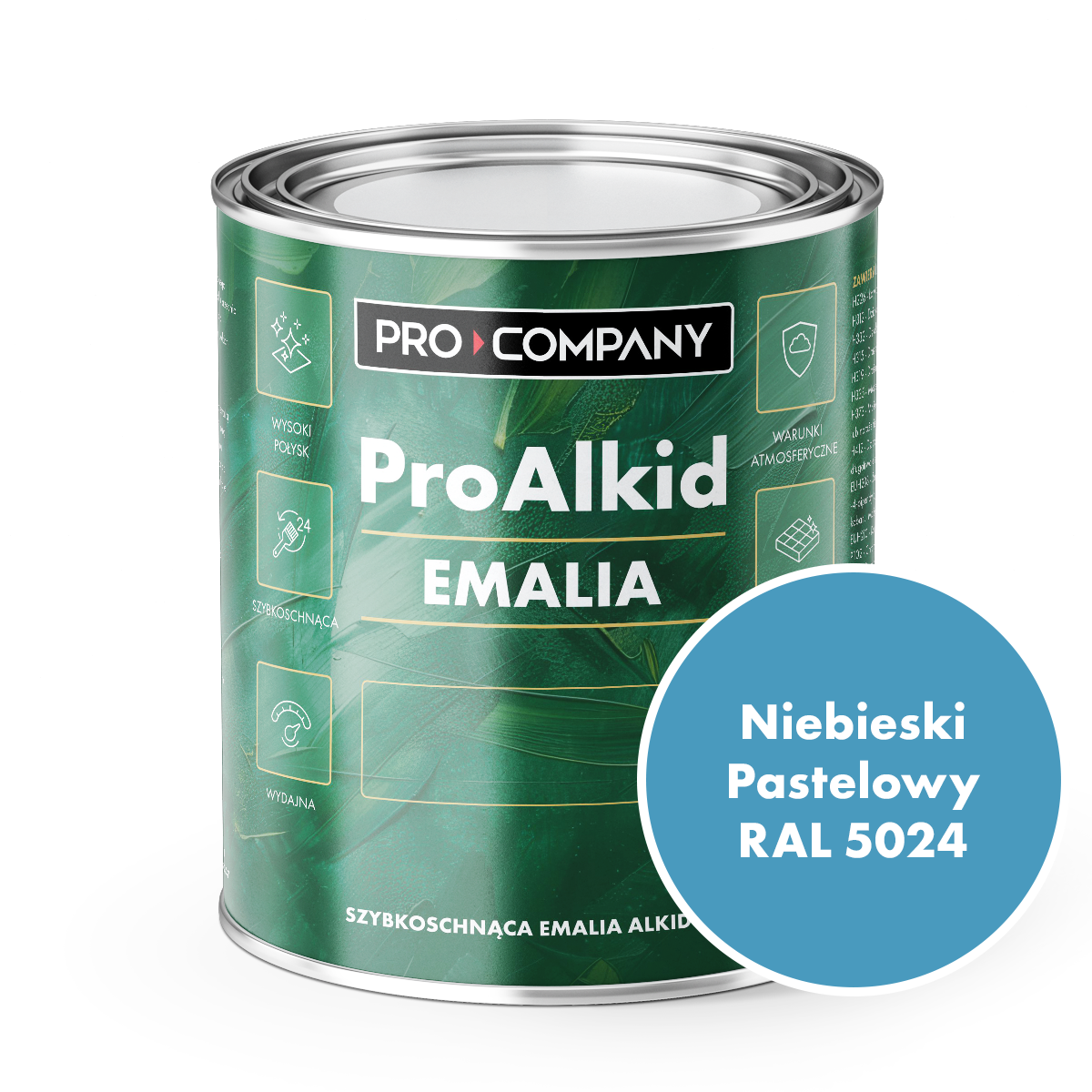PRO ALKID szybkoschnąca emalia alkidowa 1l Niebieski pastelowy RAL 5024