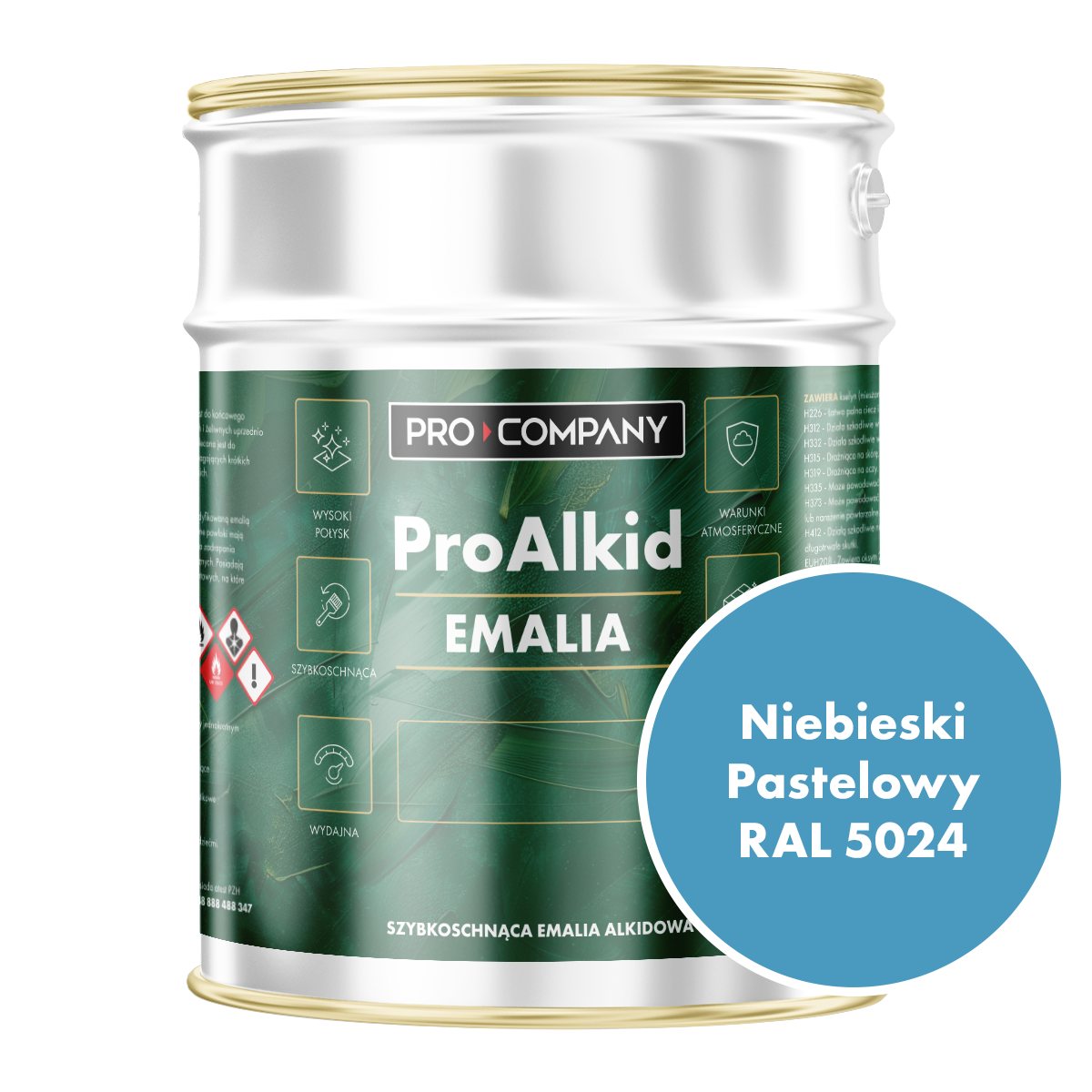 PRO ALKID szybkoschnąca emalia alkidowa 5l Niebieski pastelowy RAL 5024