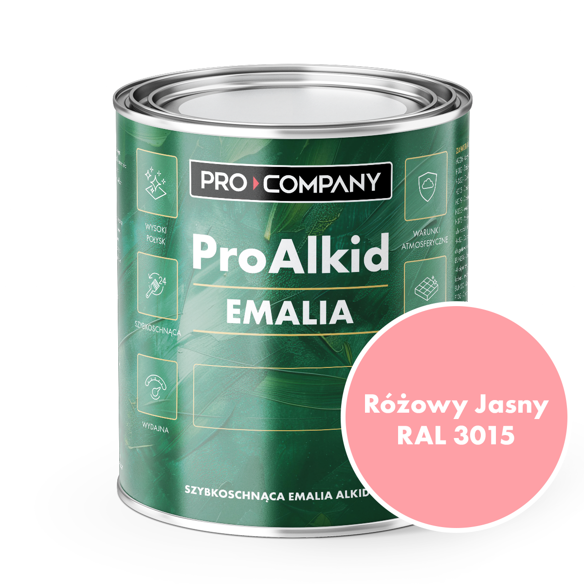 PRO ALKID szybkoschnąca emalia alkidowa 1l Różowy jasny RAL 3015