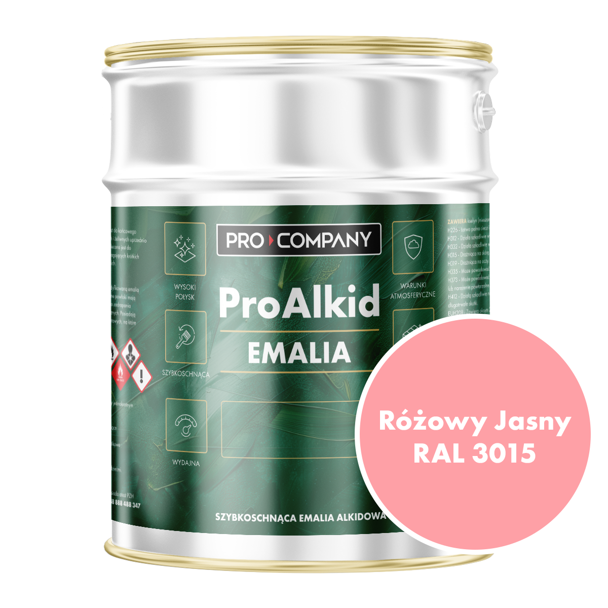 PRO ALKID szybkoschnąca emalia alkidowa 10l Różowy jasny RAL 3015
