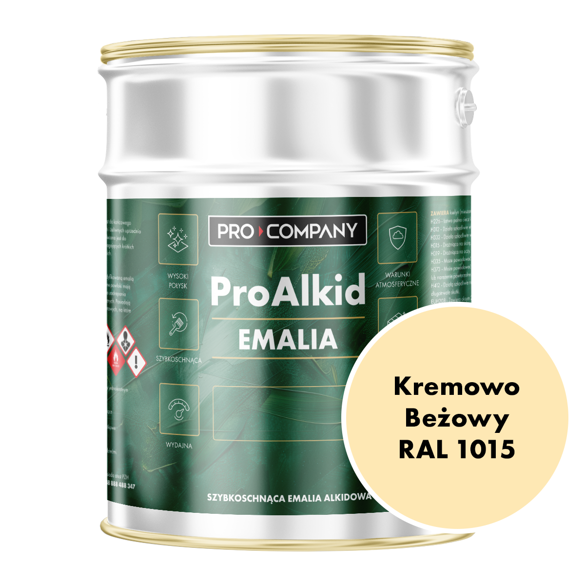 PRO ALKID szybkoschnąca emalia alkidowa 10l Kremowo beżowy RAL 1015