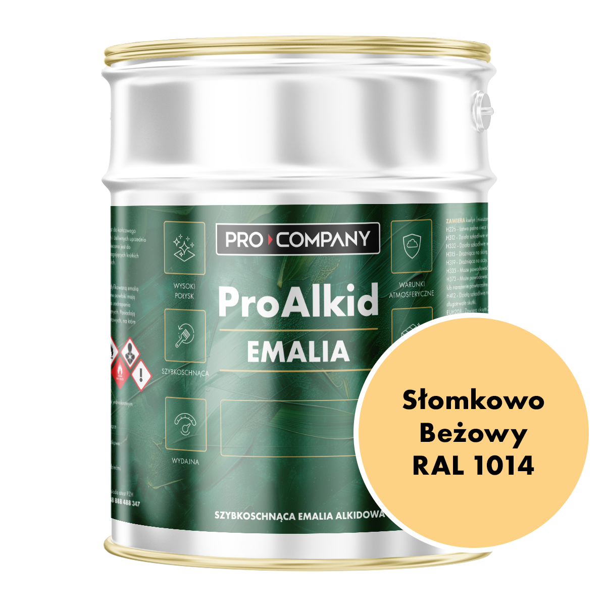 PRO ALKID szybkoschnąca emalia alkidowa 3l Słomkowo beżowy RAL 1014