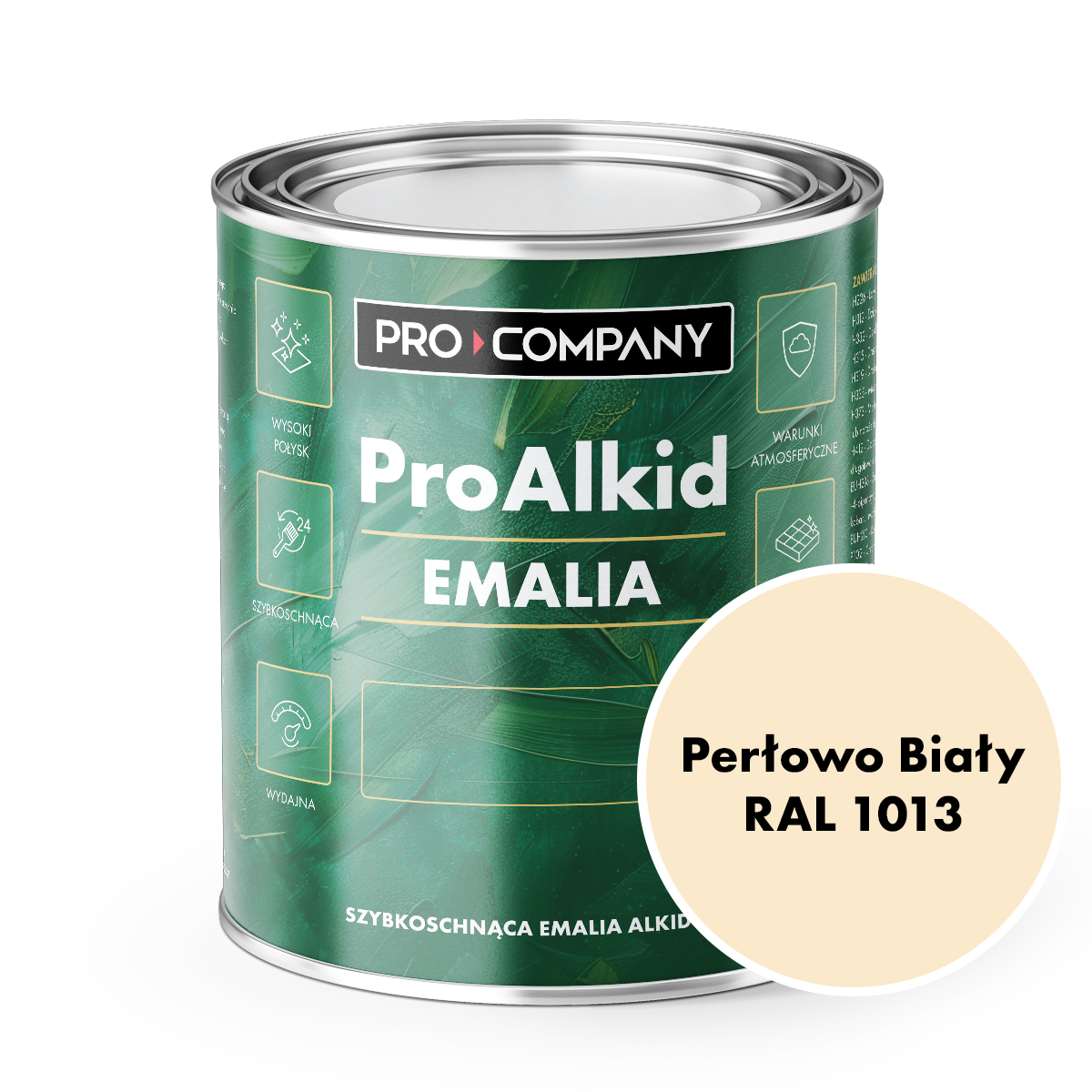 PRO ALKID szybkoschnąca emalia alkidowa 1l Perłowo biały RAL 1013