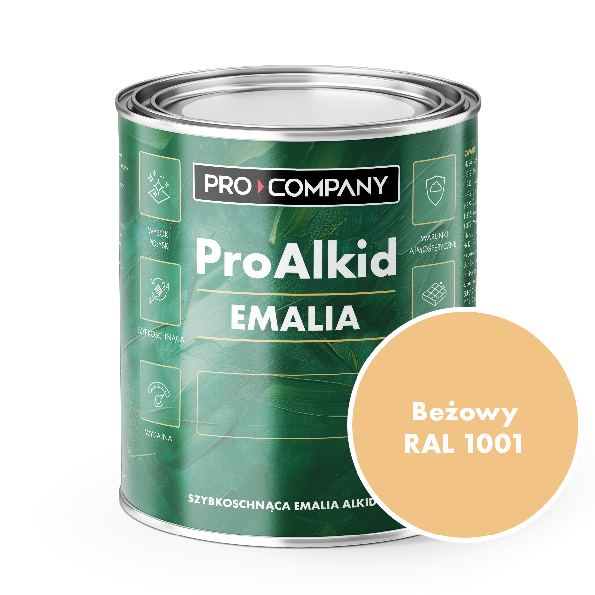 PRO ALKID szybkoschnąca emalia alkidowa 1l Beżowy RAL 1001