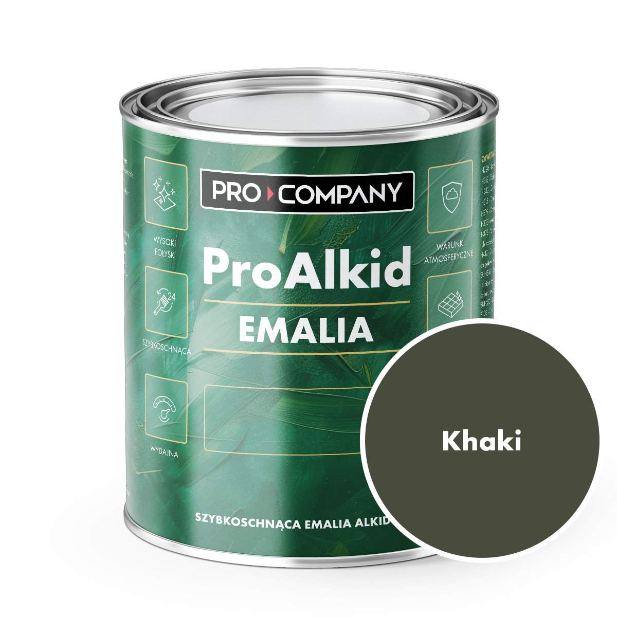 PRO ALKID Szybkoschnąca Emalia Alkidowa 1l Khaki