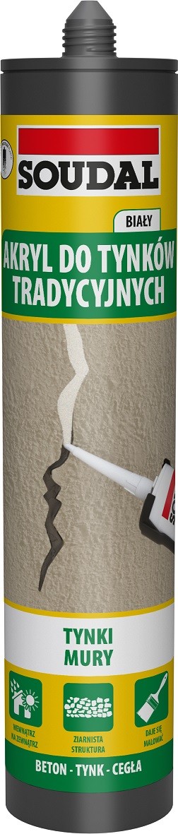 SOUDAL Akryl zewnętrzny strukturalny 280ml TYNKI FASADY