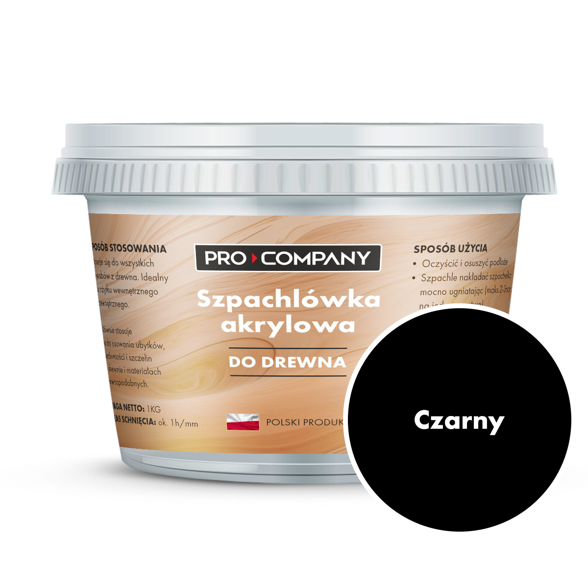 PRO Company Szpachla do drewna 250g Czarny