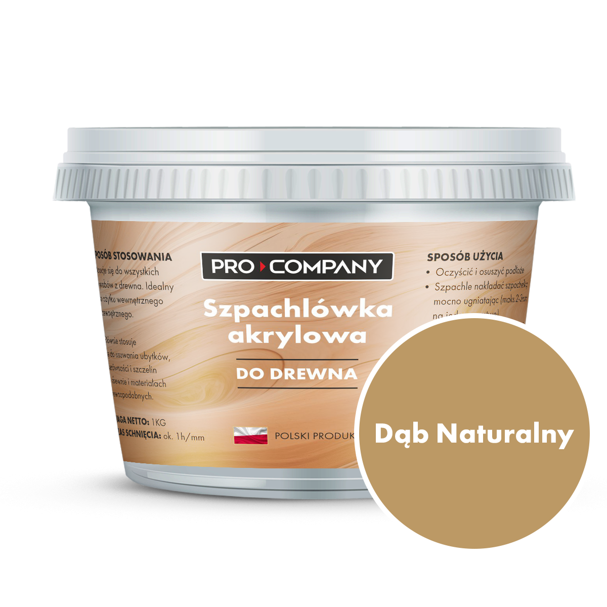 PRO Company Szpachla do drewna 250g Dąb naturalny