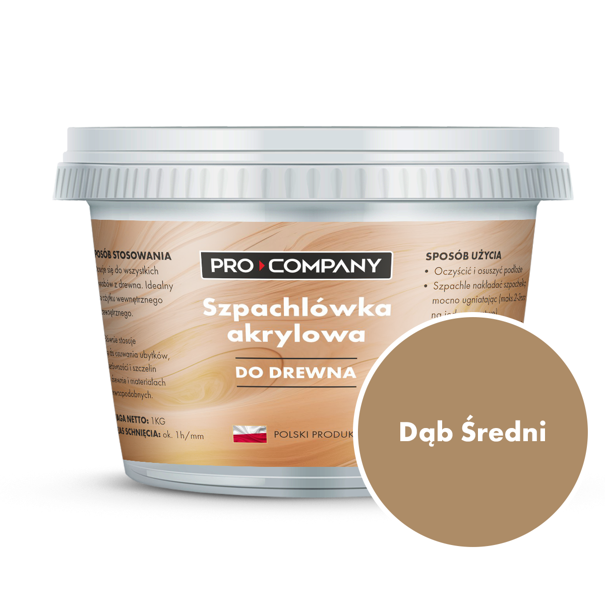 PRO Company Szpachla do drewna 400g Dąb średni