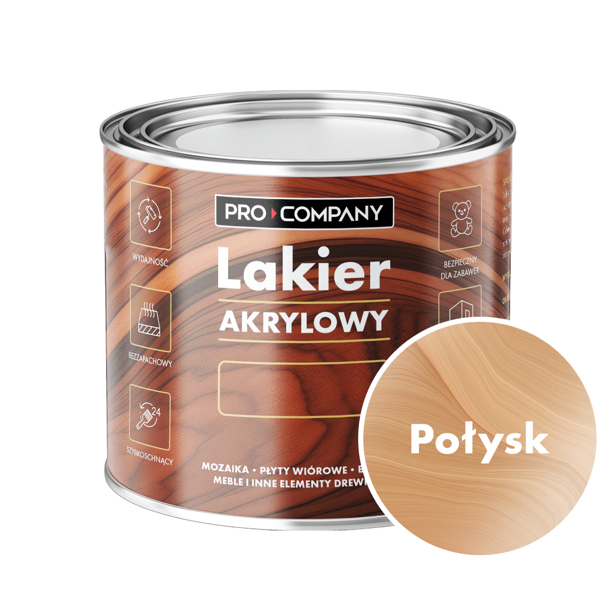 Pro Company Lakier akrylowy do drewna 0,2L Połysk