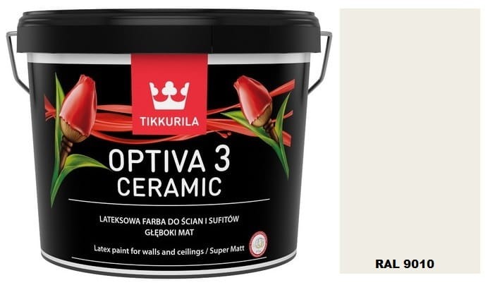 TIKKURILA Optiva Ceramic Matt 3 9l  RAL 9010