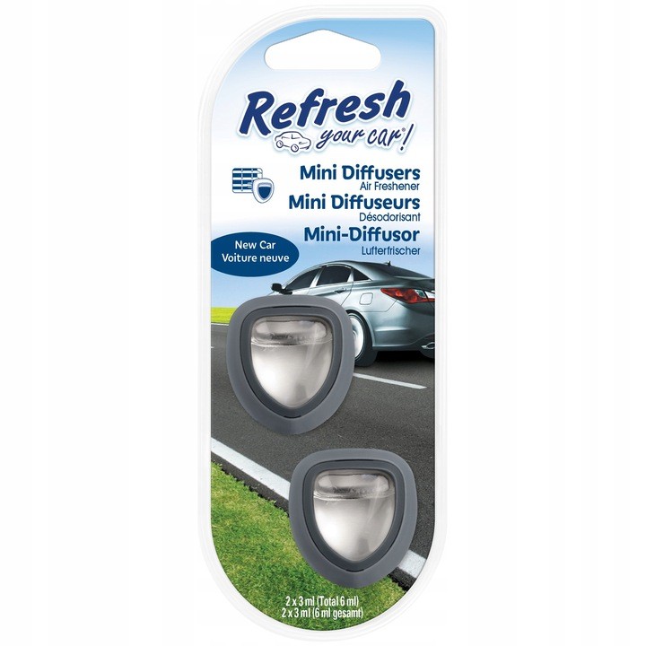 ZAPACH ODŚWIEŻACZ REFRESH MINI VENT 2SZT NEW CAR