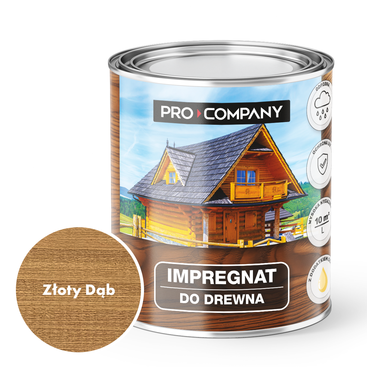 Pro Company Impregnat ochronny do drewna z dodatkiem oleju 0,75L Złoty Dąb