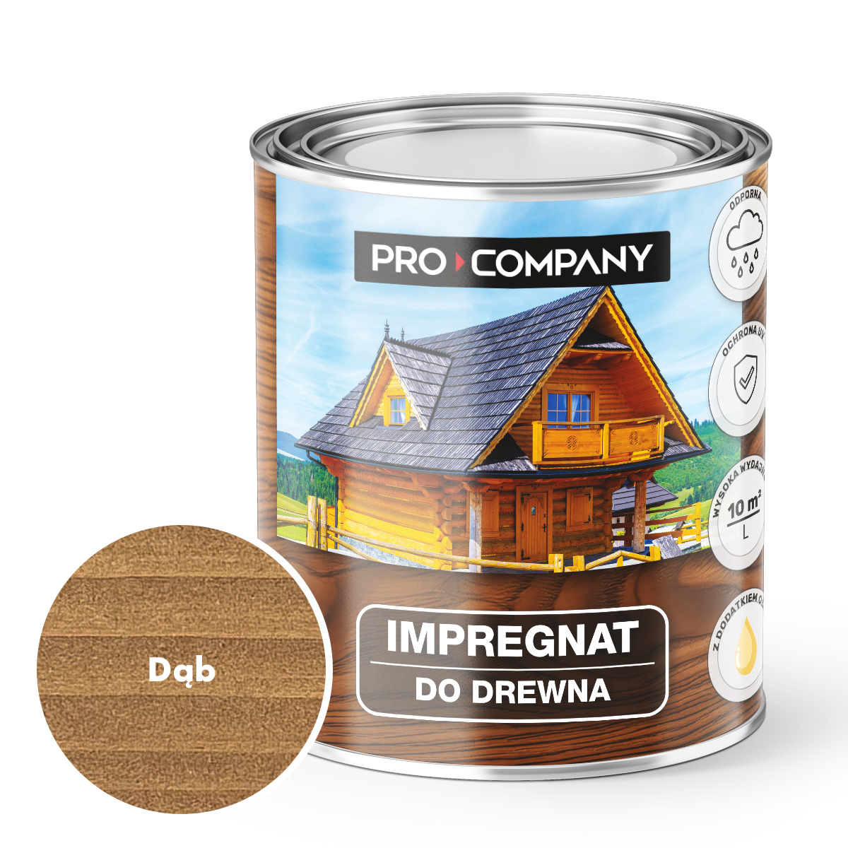 Pro Company Impregnat ochronny do drewna z dodatkiem oleju 0,75L Dąb