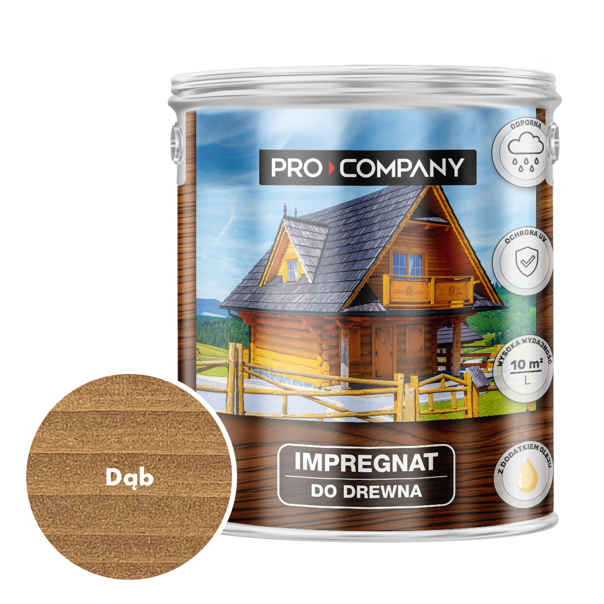 Pro Company Impregnat ochronny do drewna z dodatkiem oleju 2,5L Dąb