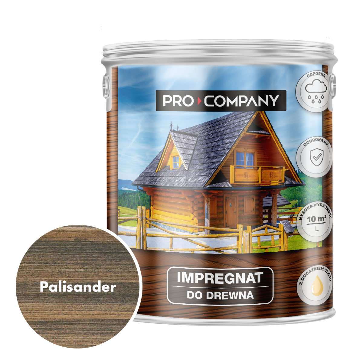 Pro Company Impregnat ochronny do drewna z dodatkiem oleju 2,5L Palisander