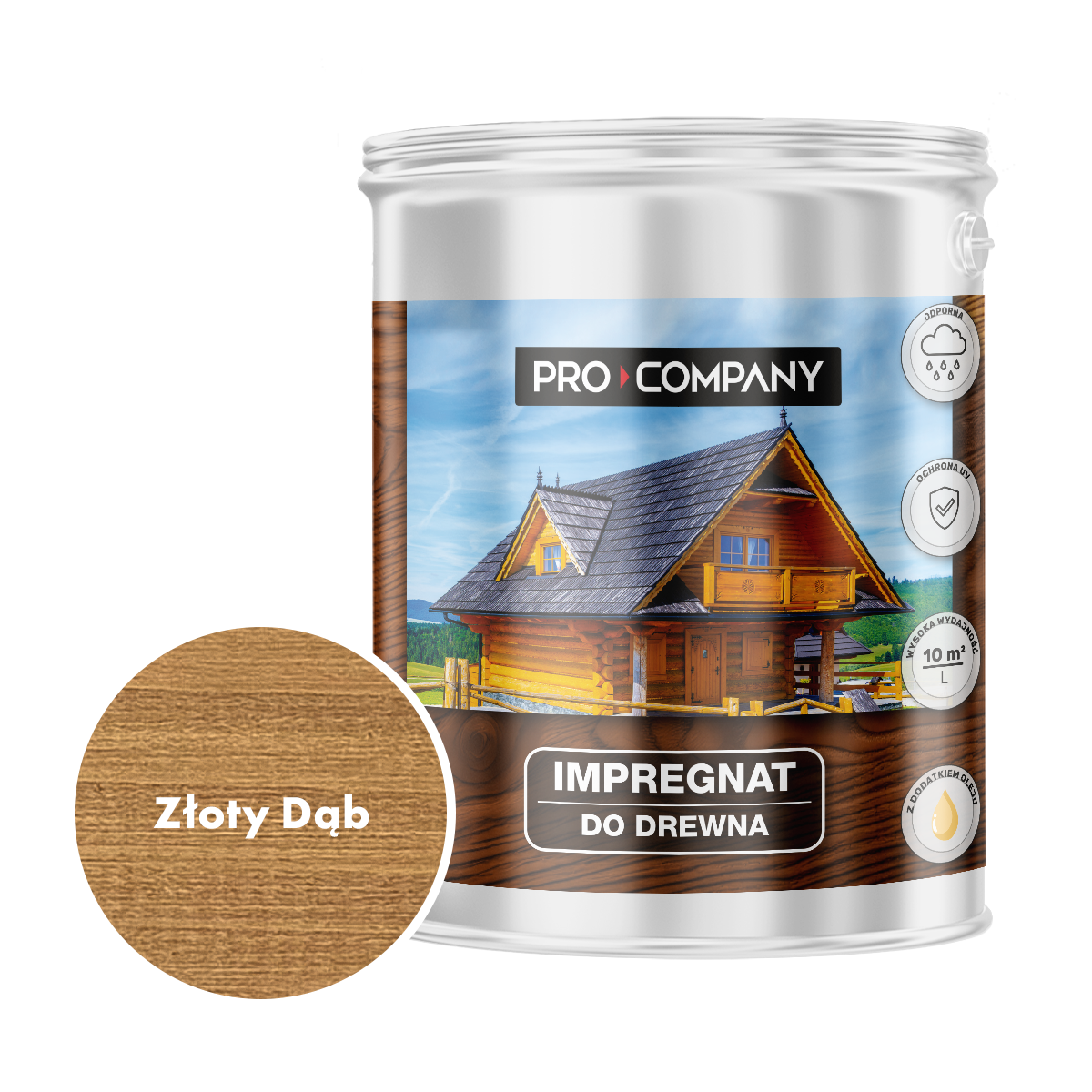 Pro Company Impregnat ochronny do drewna z dodatkiem oleju 4,5L Złoty Dąb
