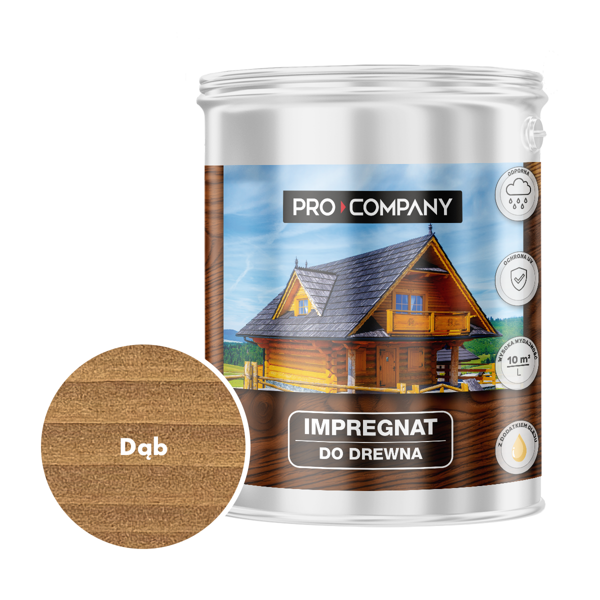 Pro Company Impregnat ochronny do drewna z dodatkiem oleju 4,5L Dąb