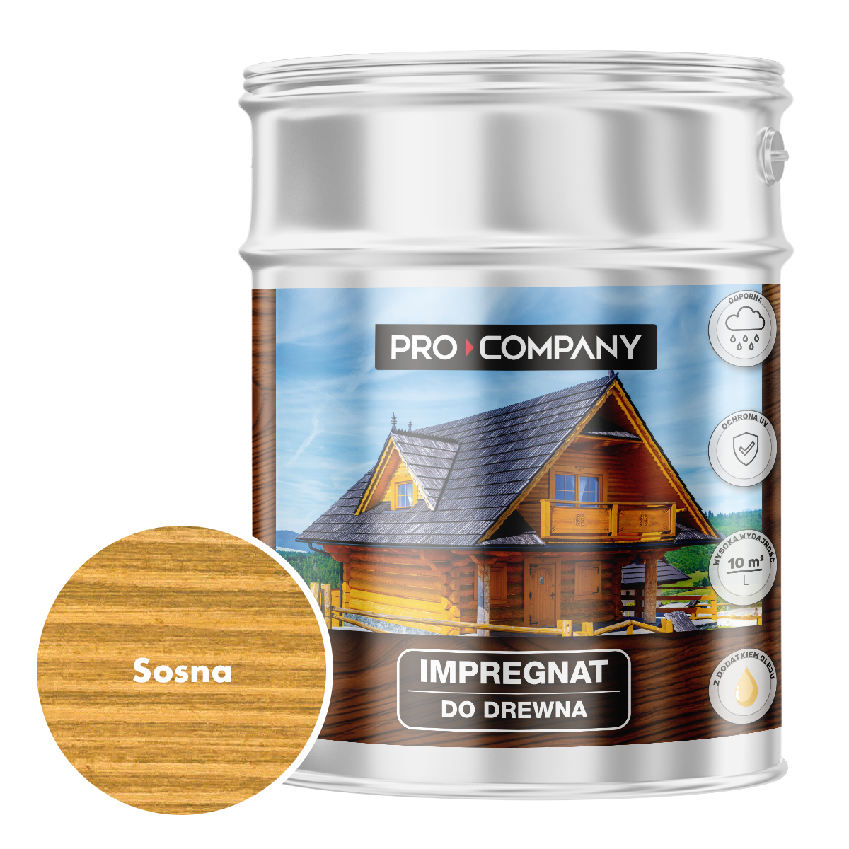 Pro Company Impregnat ochronny do drewna z dodatkiem oleju 9L Sosna