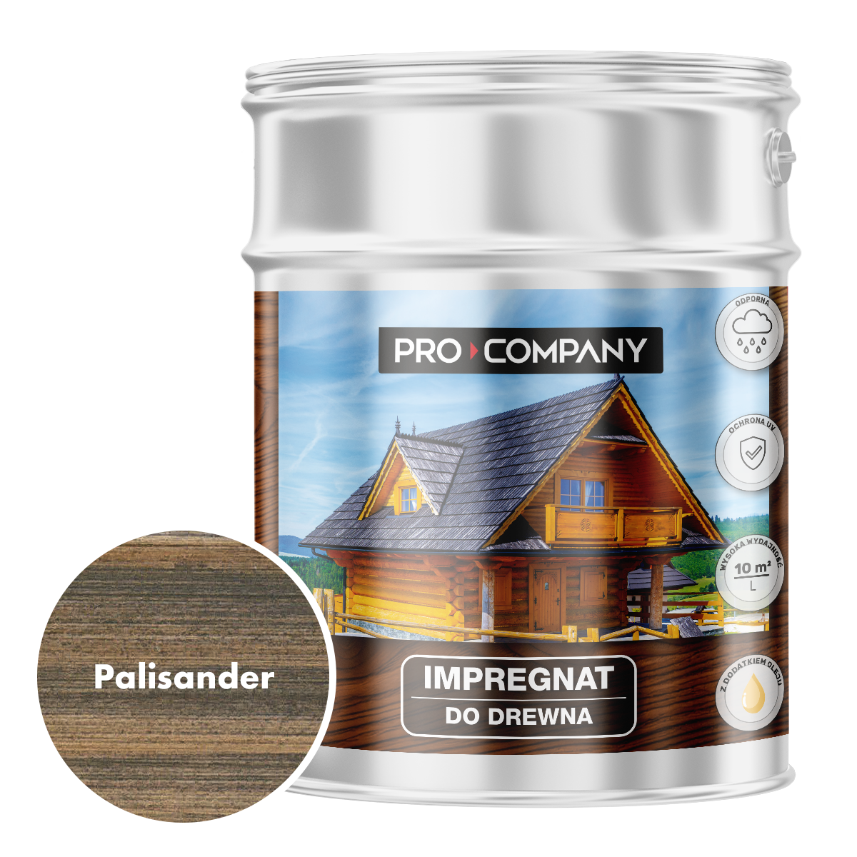 Pro Company Impregnat ochronny do drewna z dodatkiem oleju 9L Palisander