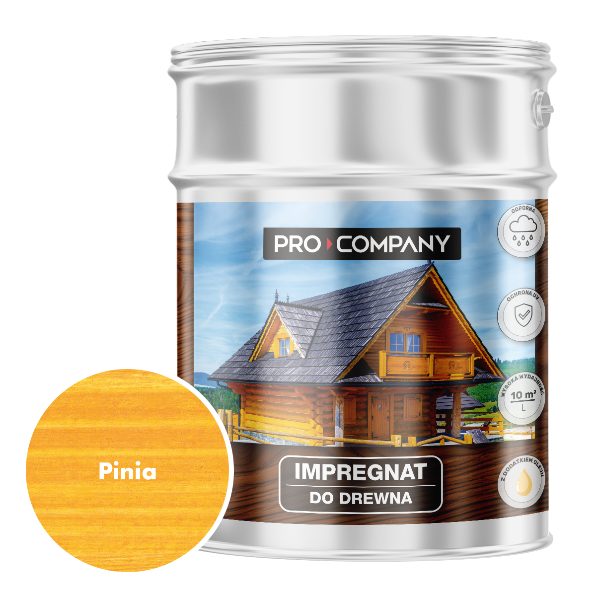Pro Company Impregnat ochronny do drewna z dodatkiem oleju 9L Pinia