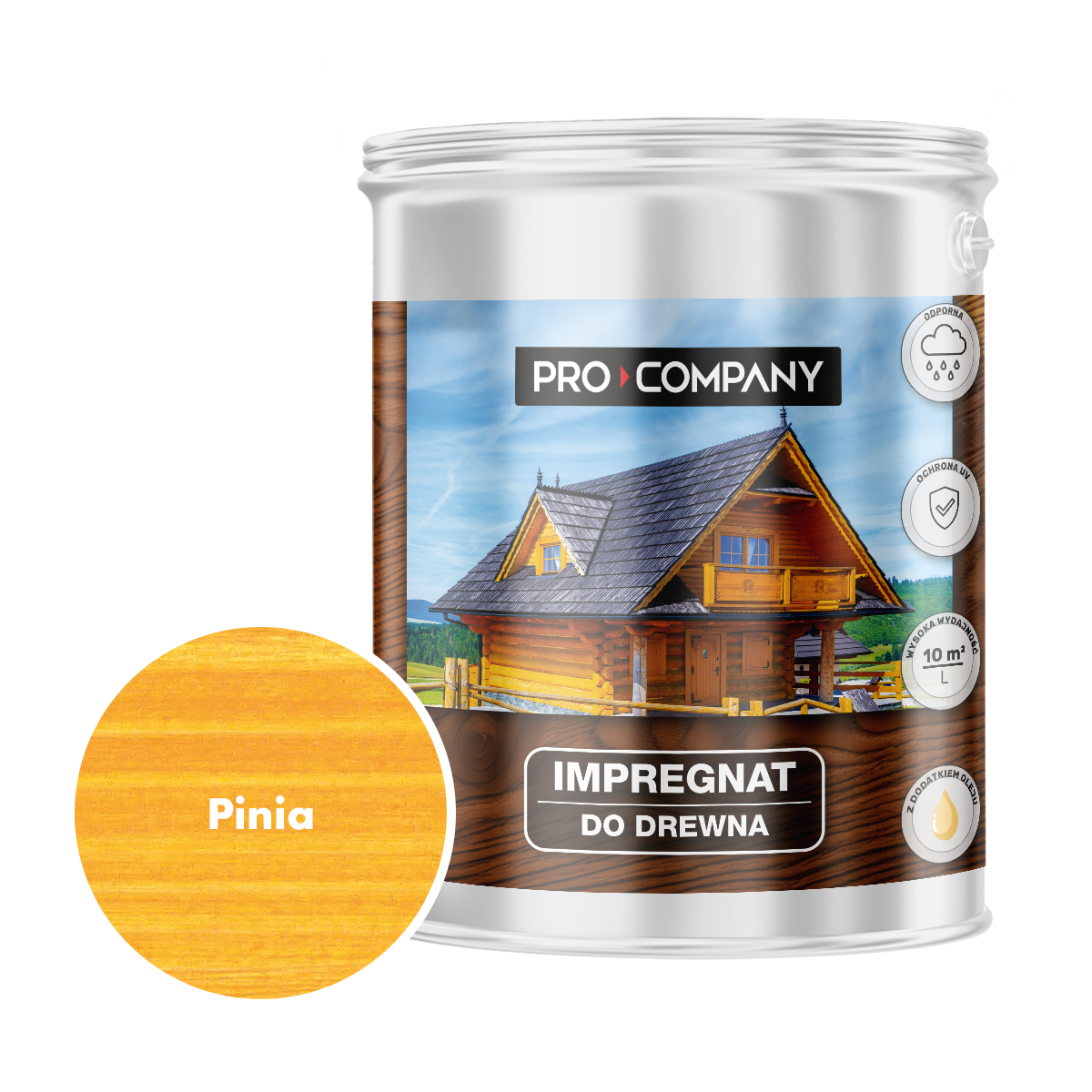 Pro Company Impregnat ochronny do drewna z dodatkiem oleju 4,5L Pinia