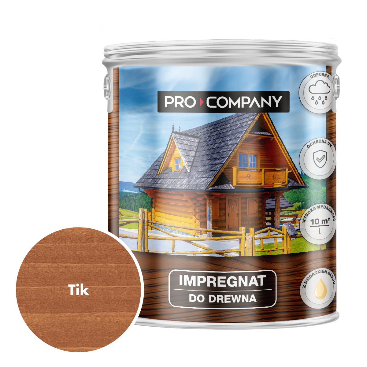 Pro Company Impregnat ochronny do drewna z dodatkiem oleju 2,5L Tik