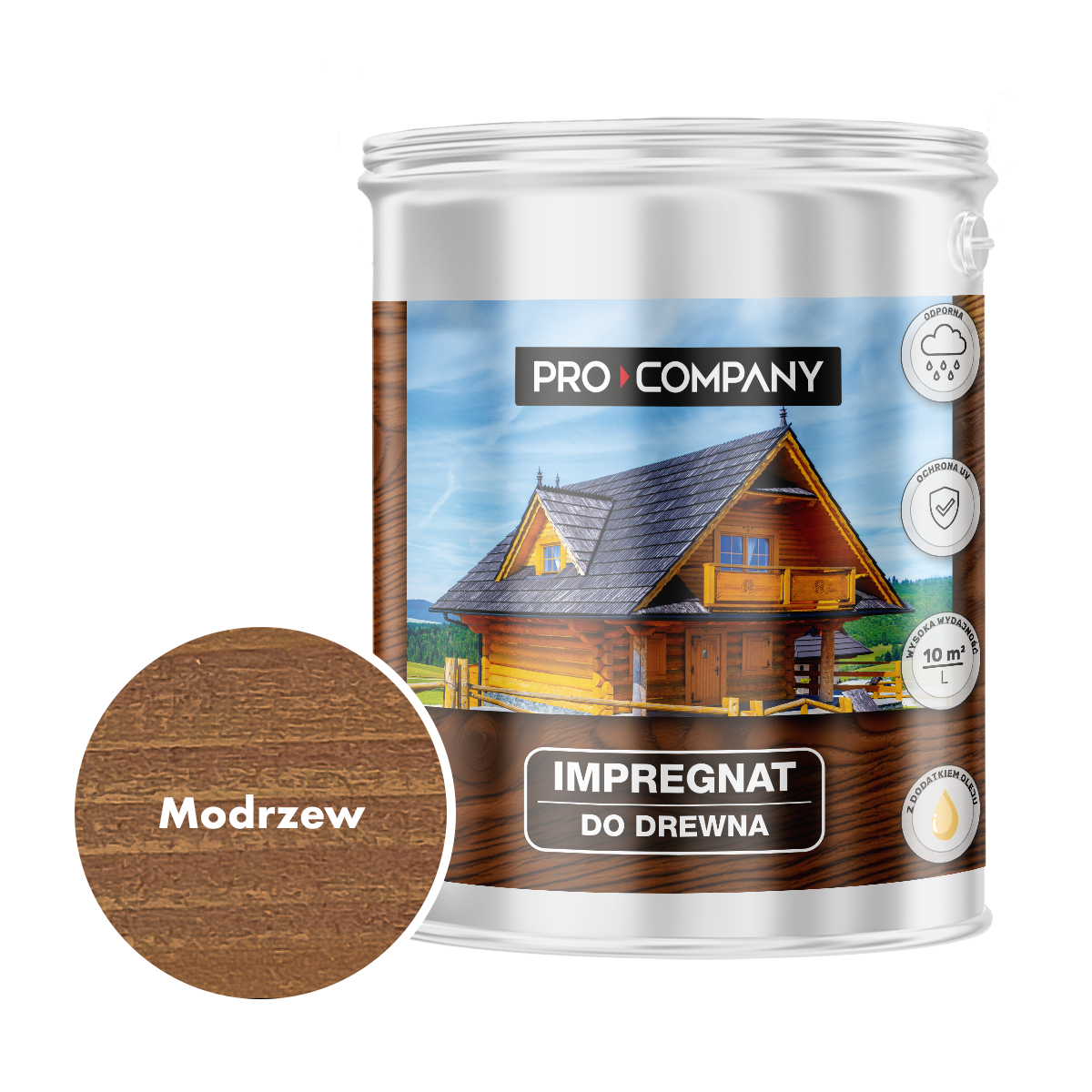 Pro Company Impregnat ochronny do drewna z dodatkiem oleju 4,5L Modrzew