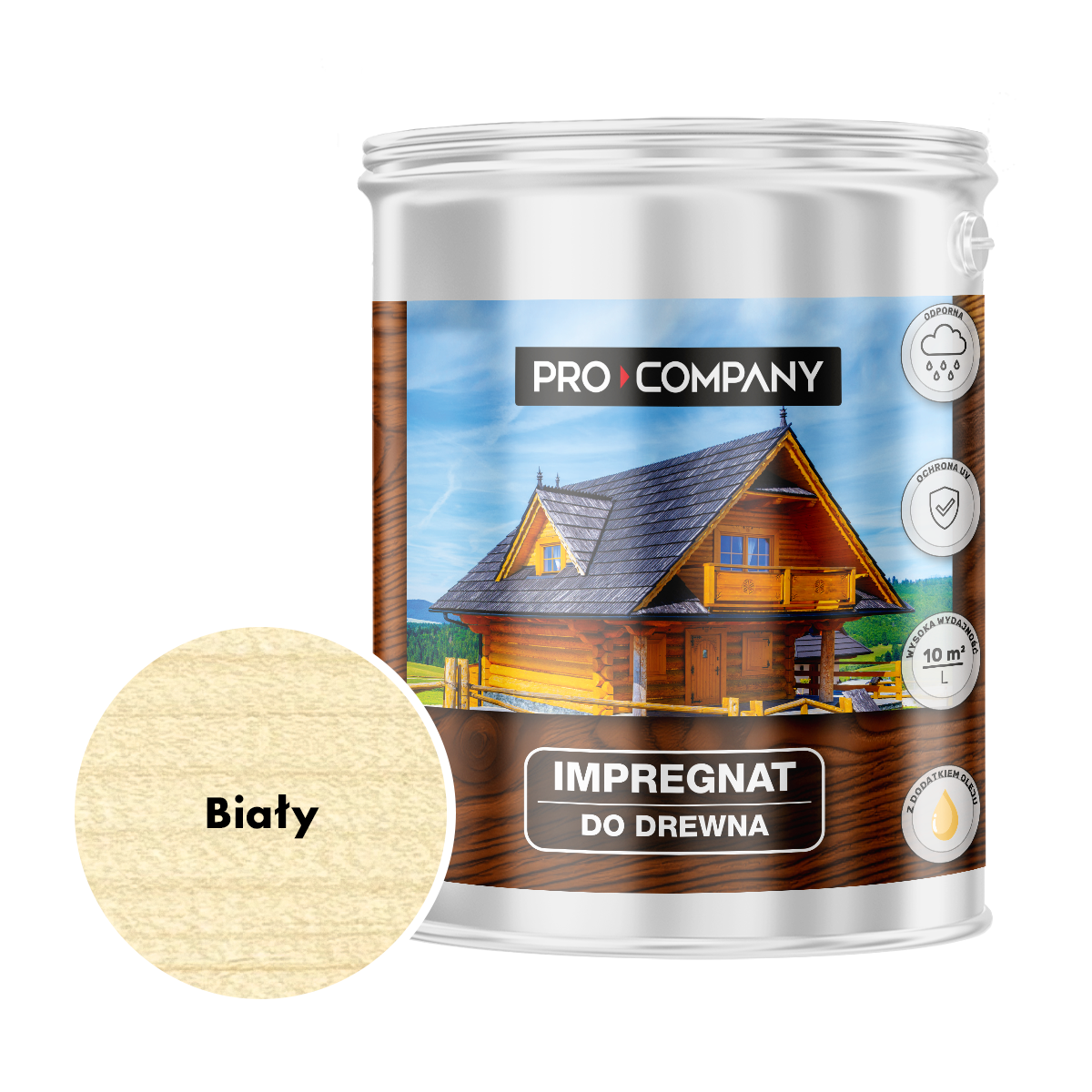 Pro Company Impregnat ochronny do drewna z dodatkiem oleju 4,5L Biały